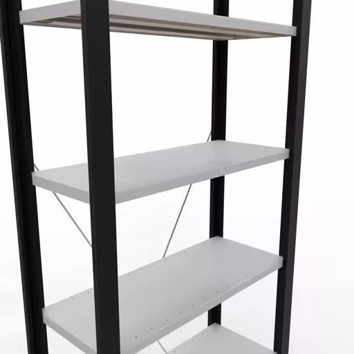 Andere weergave van het artikel basisplank, kantoorplank, insteeksysteem MULTIplus85, 2300 x 750 x 300 mm, 7 planken, dwarsschoor, zonder aanslaglijst, zwart/lichtgrijs uit de categorie kantoorplanken