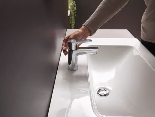 Detailbild 4068943 Hansgrohe TALIS E 80 monoknop wastafelmengkraan met waste 15 mm diameter en G 1 1/4" Baduitloop chroom