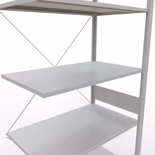 Aanbouwrekken, rekken, insteeksysteem MULTIplus150, 3000 x 1000 x 600 mm, 7 planken, RAL 7035 lichtgrijs van Schulte Lagertechnik uit de categorie insteeksystemen