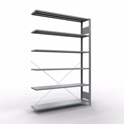 Afbeelding nr. 12 van het artikel, kantoorrekken, insteeksysteem MULTIplus85, 2000 x 1300 x 300 mm, 6 legborden, verzinkt, zonder aanslaglijst uit de productgroep kantoorrekken van Schulte Lagertechnik