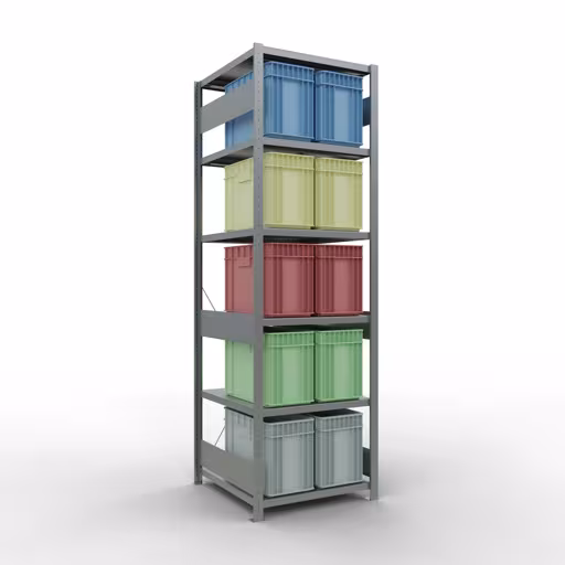 Productafbeelding nr. 13 van het artikel basisplank, legbord, insteeksysteem MULTIplus250, 2500 x 750 x 800 mm (HxBxD), 6 legborden, kruisschoor, verzinkt Figuur nr. 13 van het artikel basisrek, legplank, insteeksysteem MULTIplus250, 2500 x 750 x 800 mm, 6 legborden, kruisschoor, verzinkt uit de insteeksysteem productgroep van Schulte Lagertechnik.