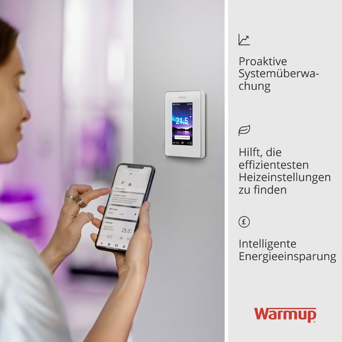 Warmup 7iE Smart Matter compatibele WIFI-thermostaat wit