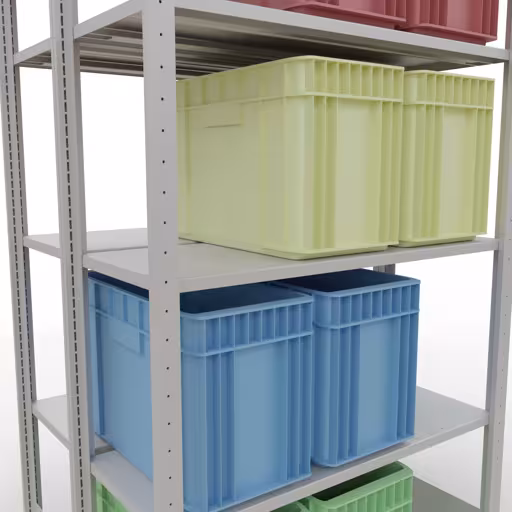 Andere weergave van het artikel Basisplank, dubbele plank, legplank-insteeksysteem MULTIplus150, 2000 x 1000 x (2x400) mm, 2x5 legborden, RAL 7035 lichtgrijs uit de categorie legborden
