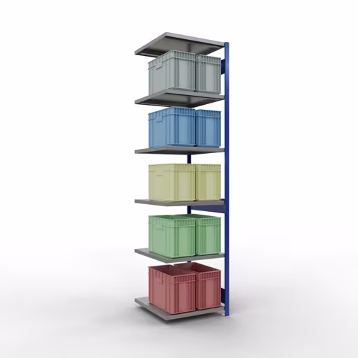 Afbeelding nr. 13 van het artikel aanbouwrekken, legbordstellingen, insteeksysteem MULTIplus250, 3000 x 750 x 800 mm, 7 legborden, lengtestangen, RAL 5010 gentiaanblauw/verzinkt/verzinkt uit de productgroep insteeksysteem van Schulte Lagertechnik.