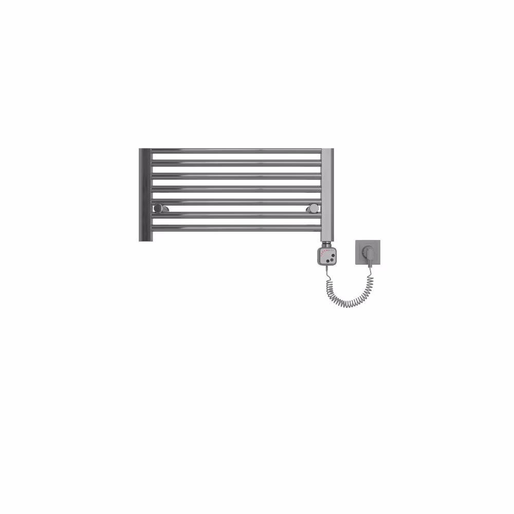 Ohne Text 3966212 MERT elektrische badkamer radiator, verchroomd, recht, 600x1200 mm met MERT KMX1 regelaar met 400 watt verwarmingselement