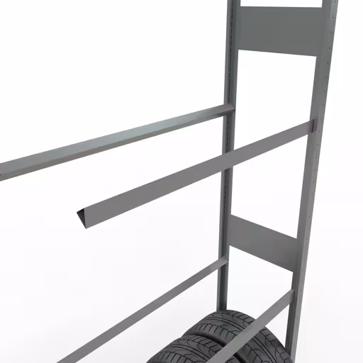 Afbeelding nr. 9 van het artikel aanbouwrek, wielen-/bandenrek, 4500 x 1050 x 400 mm, verzinkt, 6 opslagniveaus met 150 kg vakbelasting per niveau uit de productgroep stellingrekken van het merk Schulte Lagertechnik