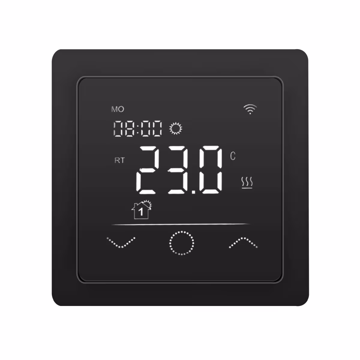 HoWaTech temperatuurregelaar WLAN Touch 750 zwart | voor elektrische vloerverwarming | tuya app van HoWaTech met artikelnr. 906043