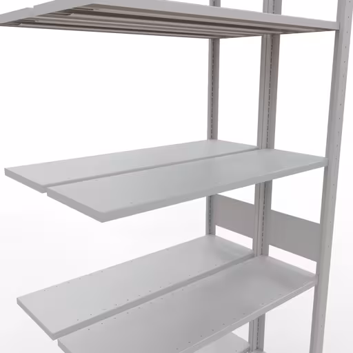 Productafbeelding nr. 16 van het artikel aanbouwplank, dubbele plank, legplank-insteeksysteem MULTIplus150, 3000 x 1000 x (2x300) mm, 2x7 legborden, RAL 7035 lichtgrijs uit het assortiment legplanken van Schulte Lagertechnik