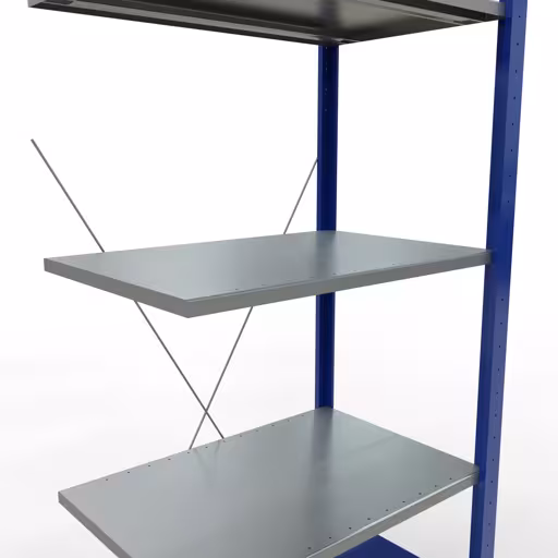 Productafbeelding nr. 14 van het artikel opzetplank, legbord, insteeksysteem MULTIplus150, 2000 x 750 x 500 mm, 5 legborden, RAL 5010 gentiaanblauw/verzinkt/verzinkt uit het insteeksysteem-assortiment van Schulte Lagertechnik