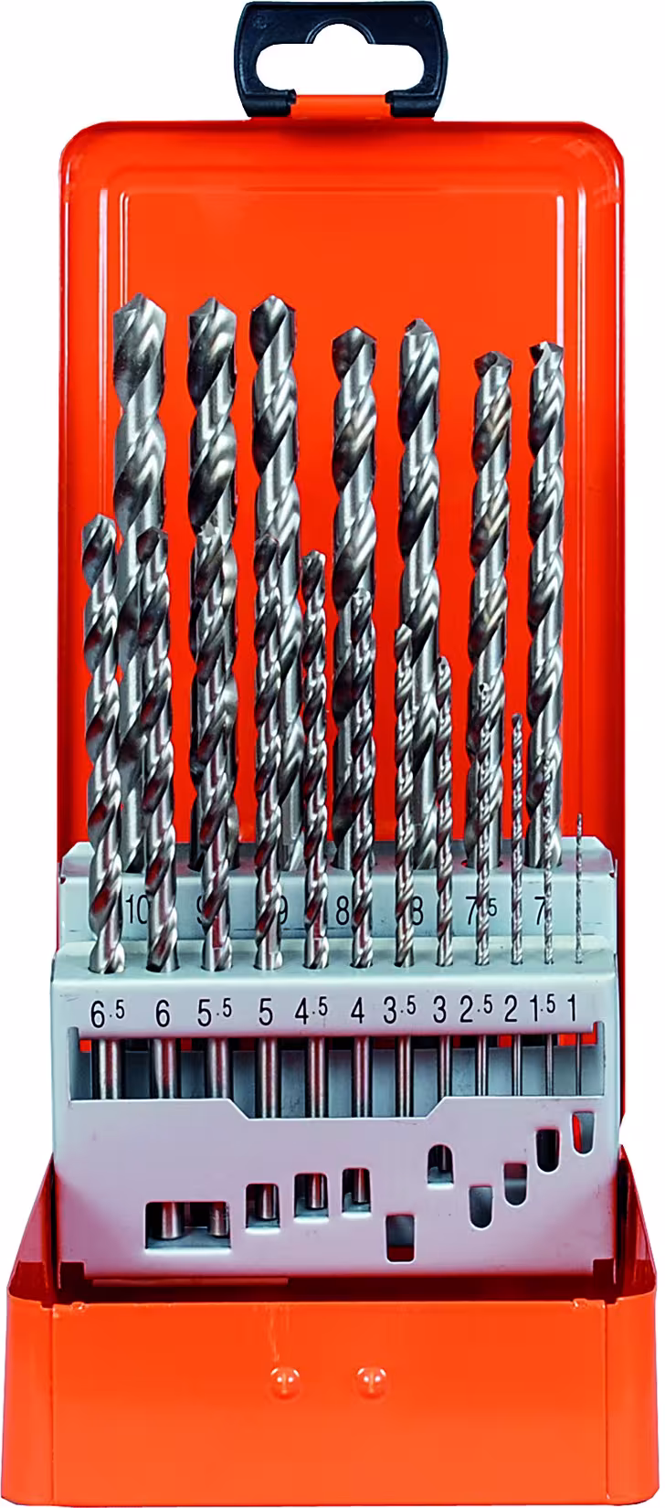 Metaalcassette DIN 340 HSS-G 19 stuks 1-10/0,5 mm van PROJAHN Metaalcassette DIN 340 HSS-G 19 stuks 1-10/0,5 mm, boor, art.nr. 60830