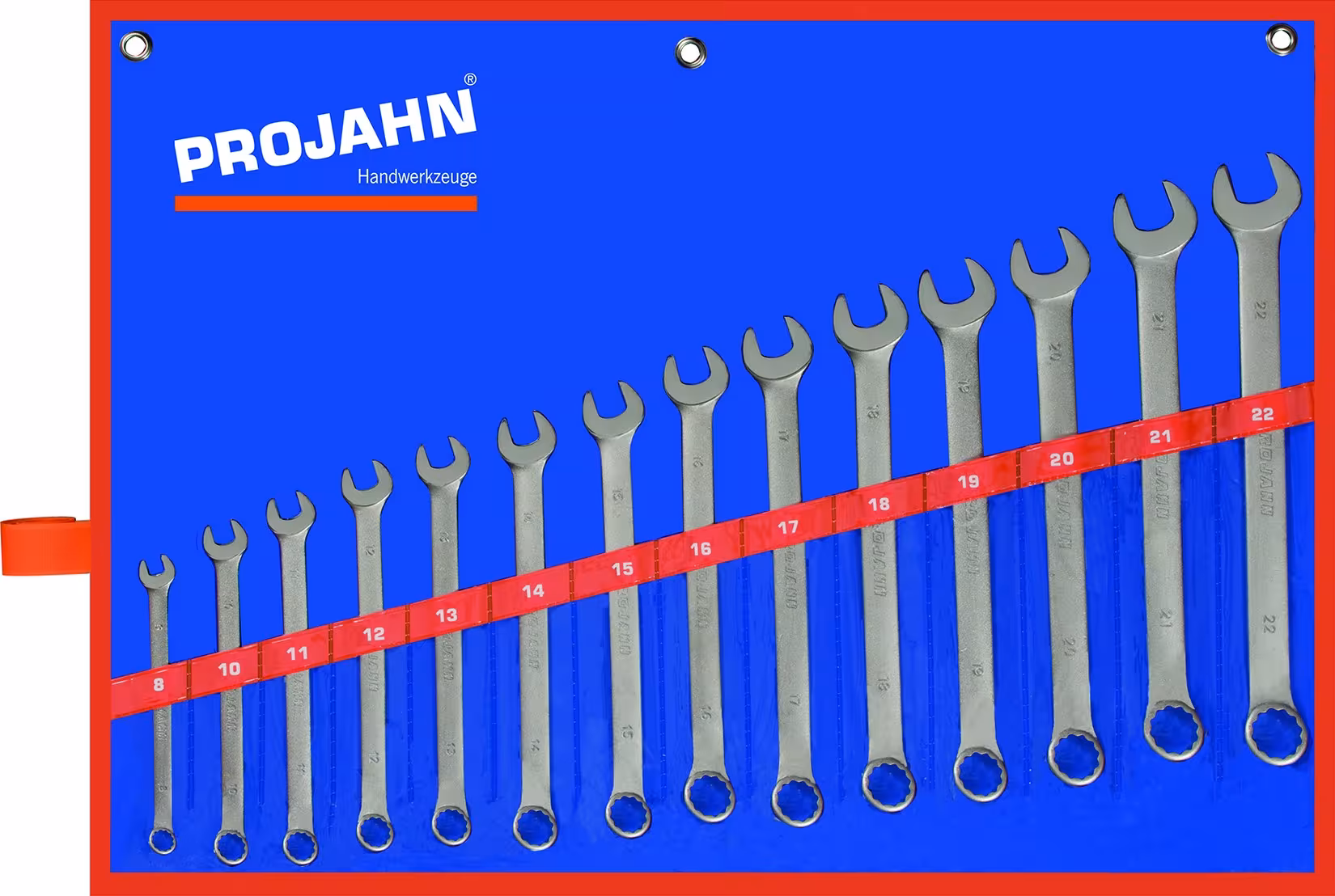 Vorkringsleutelset lang 14-delig 8 - 10 - 11 - 12 - 13 - 14 - 15 - 16 - 17 - 18 - 19 - 20 - 21 - 22 mm van het merk PROJAHN uit het assortiment sleutels