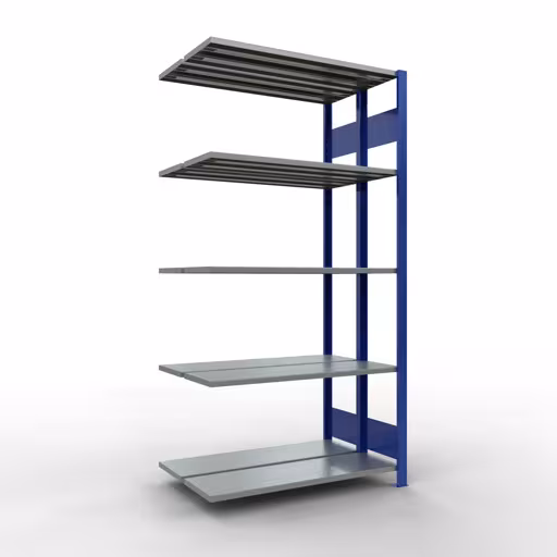 Productafbeelding nr. 15 van het artikel aanbouwplank, dubbele plank, legbord, insteeksysteem MULTIplus150, 2000 x 1000 x (2x300) mm, 2x5 legborden, RAL 5010 gentiaanblauw uit het assortiment legborden van Schulte Lagertechnik