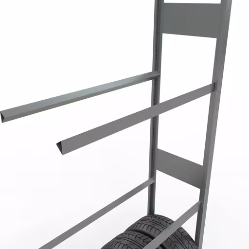 Afbeelding nr. 9 van het artikel aanbouwrek, wielen-/bandenrek, 4500 x 1000 x 400 mm, verzinkt, 6 opslagniveaus met 150 kg vakbelasting per niveau uit de productgroep stellingrekken van het merk Schulte Lagertechnik