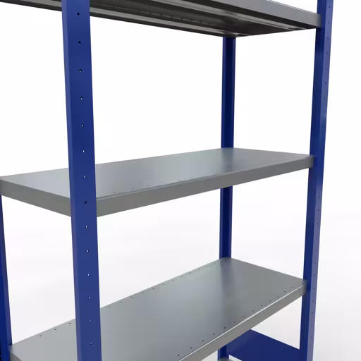 Figuur nr. 8 van het artikel basisrek, legbord, insteeksysteem MULTIplus330, 2000 x 1000 x 400 mm, 5 legborden, lengtestangen, RAL 5010 gentiaanblauw/verzinkt uit de productgroep insteeksysteem van het merk Schulte Lagertechnik