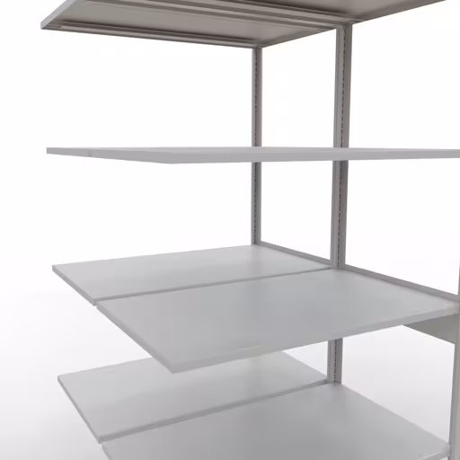 Aanbouwrekken, dubbele rekken, rekkensysteem MULTIplus150, 2500 x 1000 x (2x600) mm, 2x6 planken, RAL 7035 lichtgrijs van het merk Schulte Lagertechnik uit het rekkenprogramma
