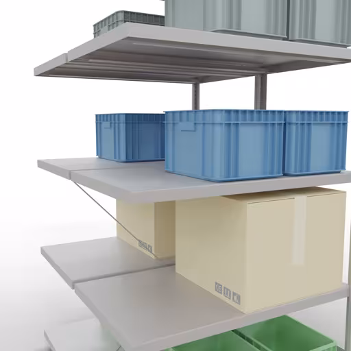 Andere weergave van het artikel Aanbouwplank, dubbele plank, rekkensysteem MULTIplus250, 2000 x 1000 x (2x600) mm, 2x5 planken, kruisschoor, RAL 7035 lichtgrijs uit de categorie rekken