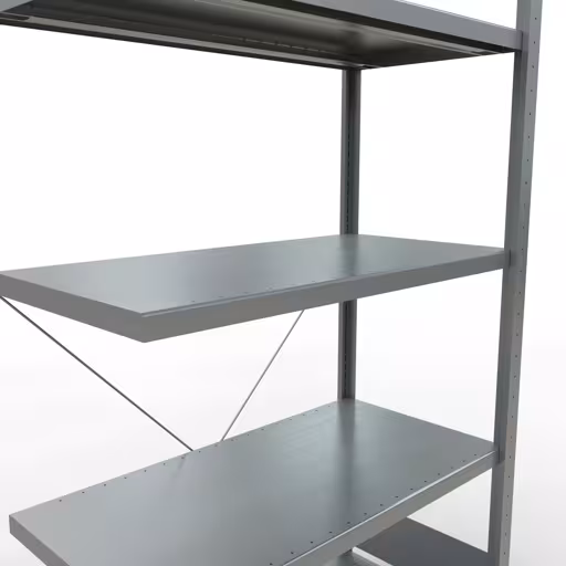 Afbeelding nr. 14 van het artikel aanbouwrekken, legbordstellingen, insteeksysteem MULTIplus330, 2000 x 1000 x 500 mm, 5 legborden, kruisschoor, verzinkt uit de productgroep insteeksysteem van Schulte Lagertechnik