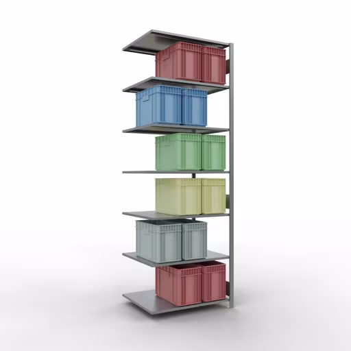 Andere weergave van het artikel Aanbouwplank, legplank-insteeksysteem MULTIplus150, 3000 x 1000 x 800 mm, 7 legborden, verzinkt uit de categorie opzetplanken