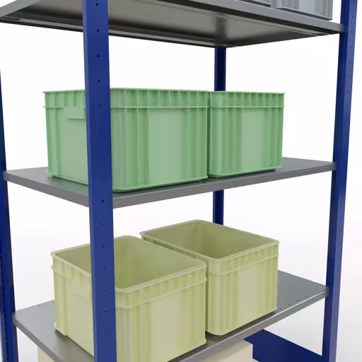Figuur nr. 10 van het artikel basisrek, legbord, insteeksysteem MULTIplus85, 2000 x 1000 x 600 mm, 5 legborden, RAL 5010 gentiaanblauw uit de productgroep insteeksysteem van Schulte Lagertechnik.