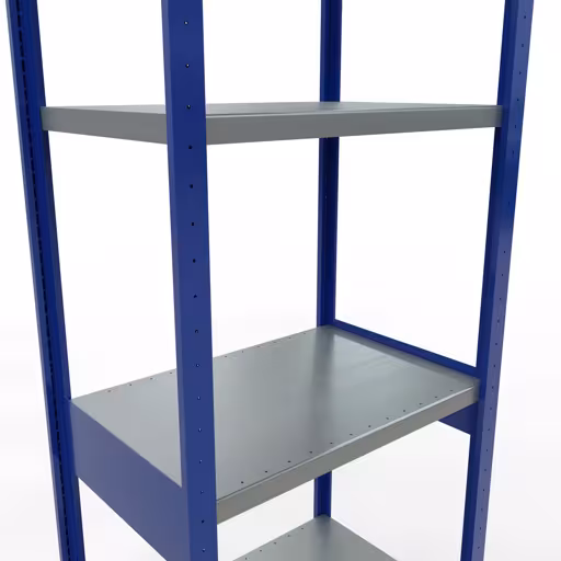 Basisplank, legbord, insteeksysteem MULTIplus250, 3000 x 750 x 500 mm, 7 legborden, RAL 5010 gentiaanblauw/verzinkt/verzinkt van Schulte Lagertechnik met artikelnr. 12952-75-LR-B