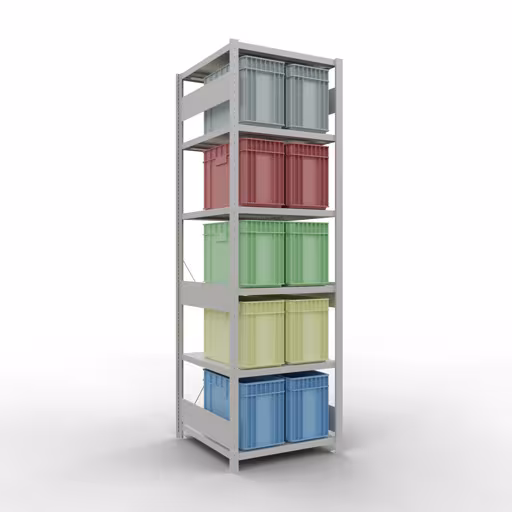 Figuur nr. 12 van het artikel basisplank, legbord, insteeksysteem MULTIplus250, 2500 x 750 x 800 mm, 6 legborden, kruisschoor, RAL 7035 lichtgrijs uit de productgroep insteeksysteem van Schulte Lagertechnik.