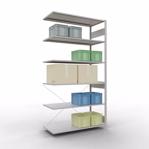 Insteeksysteem opzetplank 2500x1300x600 mm, type 150 kg, lichtgrijs met artikelnr. 32666-130 Insteeksysteem aanbouwplank 2500x1300x600 mm, type 150 kg, lichtgrijs van Schulte Lagertechnik uit de categorie insteeksysteem