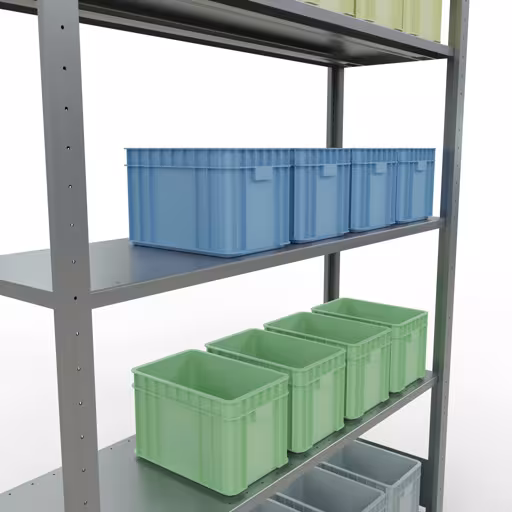 Basisplank, legbord, insteeksysteem MULTIplus150, 2000 x 1300 x 400 mm, 5 legborden, lengtestangen, verzinkt van Schulte Lagertechnik uit het assortiment insteeksysteem