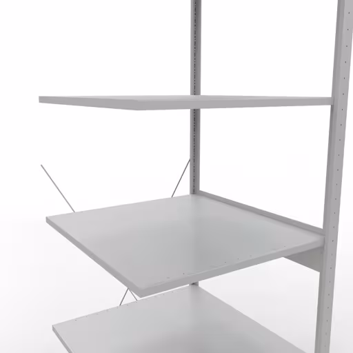 Productafbeelding nr. 14 van het artikel aanbouwrekken, legbord, insteeksysteem MULTIplus150, 2500 x 750 x 800 mm, 6 legborden, RAL 7035 lichtgrijs uit het assortiment insteeksysteem van Schulte Lagertechnik