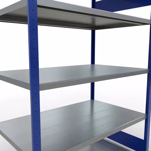 Basisplank, legbord, insteeksysteem MULTIplus250, 2000 x 1300 x 800 mm (HxBxD), 5 legborden, RAL 5010 gentiaanblauw/gegalvaniseerd van Schulte Lagertechnik met artikelnr. 12980-130-LR-B
