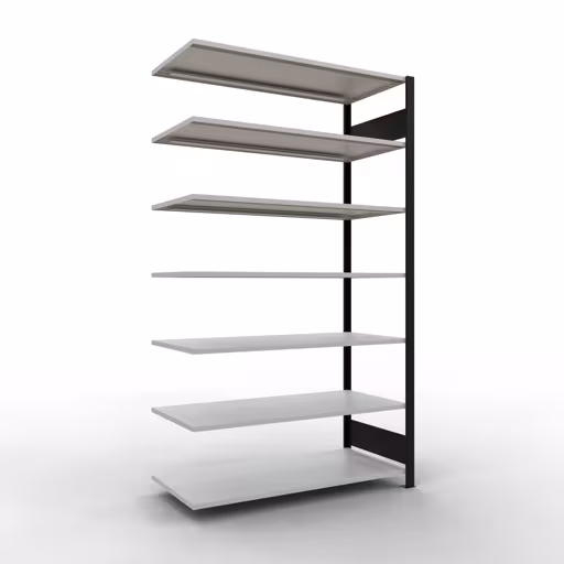 Figuur nr. 17 van het artikel, kantoorrek, insteeksysteem MULTIplus150, 2300 x 1300 x 600 mm, 7 planken, zonder middenaanslag, zwart/lichtgrijs uit de productgroep kantoorrekken van Schulte Lagertechnik.