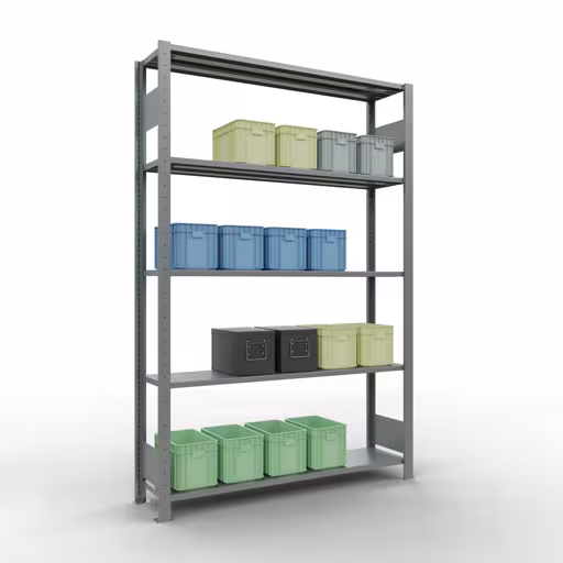 Andere weergave van het artikel basisplank, legplank, insteeksysteem MULTIplus150, 2000 x 1300 x 300 mm, 5 legborden, verzinkt uit de categorie basisplanken
