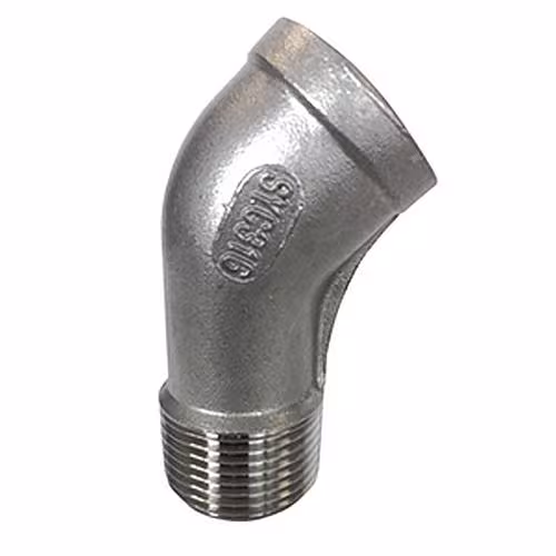 Atusa RVS hoek 45° IG-AG nr. 121, RVS schroefdraadfittingen, art.nr. I1216005