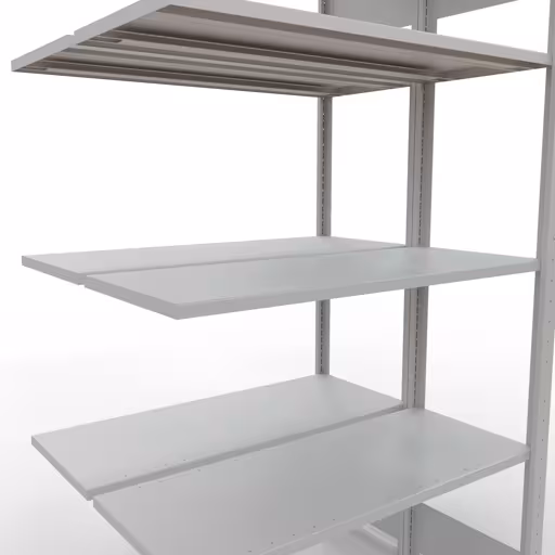 Extra afbeelding van het artikel Aanbouwplank, dubbele plank, legplank-insteeksysteem MULTIplus150, 2000 x 1000 x (2x400) mm, 2x5 legborden, RAL 7035 lichtgrijs uit dubbele legborden