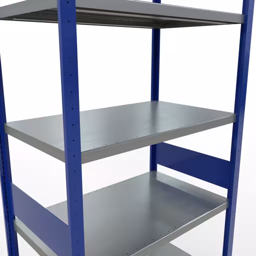 Figuur nr. 14 van het artikel basisrek, legbord, insteeksysteem MULTIplus330, 3000 x 1000 x 600 mm, 7 legborden, lengtestangen, RAL 5010 gentiaanblauw/verzinkt uit de insteeksysteem productgroep van Schulte Lagertechnik.