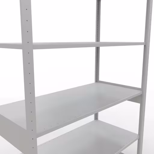 Basisplank, legbord, insteeksysteem MULTIplus150, 2500 x 1300 x 600 mm, 6 legborden, lengtestangen, RAL 7035 lichtgrijs van het merk Schulte Lagertechnik uit het assortiment insteeksysteem