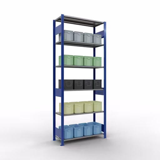Figuur nr. 12 van het artikel basisrek, legplank-insteeksysteem MULTIplus85, 2500 x 1000 x 400 mm, 6 legborden, RAL 5010 gentiaanblauw uit de productgroep insteeksysteem van het merk Schulte Lagertechnik.