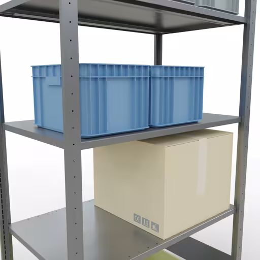 Basisplank, legbord, insteeksysteem MULTIplus150, 2000 x 1000 x 600 mm, 5 legborden, lengtestangen, verzinkt van Schulte Lagertechnik uit het assortiment insteeksysteem