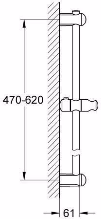 Technische Zeichnung 4030083 GROHE doucheglijstang Euphoria 27499 600 mm chroom