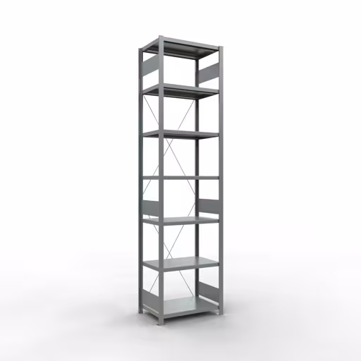 Figuur nr. 15 van het artikel basisrek, legbord, insteeksysteem MULTIplus250, 3000 x 750 x 500 mm, 7 legborden, kruisschoor, verzinkt uit de insteeksysteem productgroep van Schulte Lagertechnik.