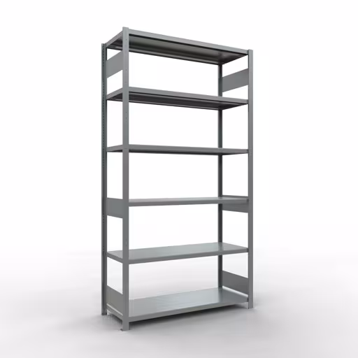Figuur nr. 15 van het artikel basisrek, legbord, insteeksysteem MULTIplus250, 2500 x 1300 x 500 mm, 6 legborden, lengtestangen, verzinkt uit de insteeksysteem productgroep van Schulte Lagertechnik.