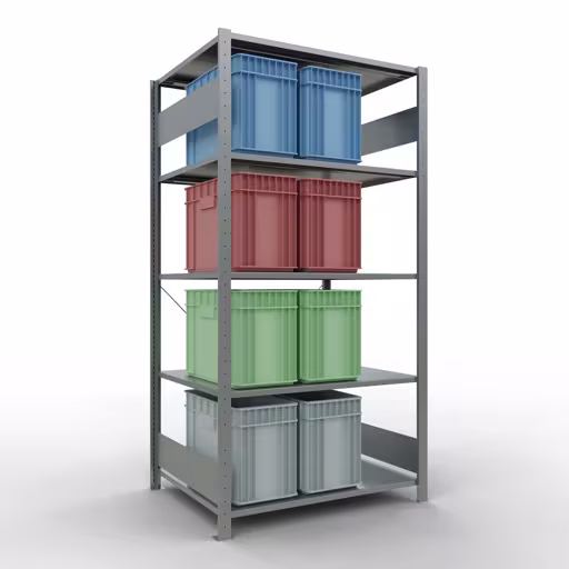 Figuur nr. 12 van het artikel basisrek, legplank-insteeksysteem MULTIplus150, 2000 x 1000 x 800 mm, 5 legborden, verzinkt uit de productgroep insteeksysteem van het merk Schulte Lagertechnik.