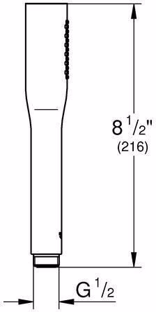 Technische Zeichnung 3977761 GROHE handdouche Euphoria C Stick 27400 1 straalsoort 8 l/min chroom