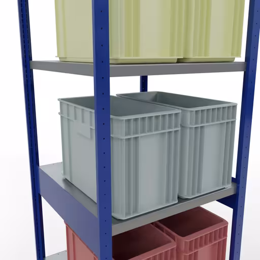 Figuur nr. 15 van het artikel basisrek, legbord, insteeksysteem MULTIplus250, 3000 x 750 x 800 mm, 7 legborden, lengtestangen, RAL 5010 gentiaanblauw/verzinkt/verzinkt uit de insteeksysteem productgroep van Schulte Lagertechnik.