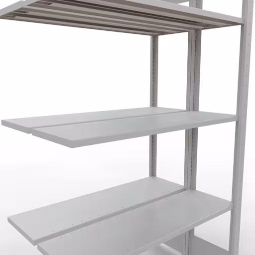 Aanbouwplank, dubbele plank, plankplank, insteeksysteem MULTIplus150, 2000 x 1000 x (2x300) mm, 2x5 planken, RAL 7035 lichtgrijs van Schulte Lagertechnik met het artikelnr. 33135