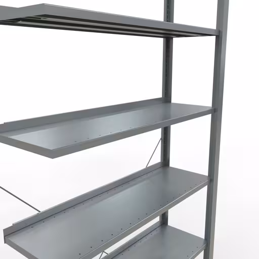 Productafbeelding nr. 13 van het artikel Aanbouwstelling, kantoorstelling, insteeksysteem MULTIplus85, 2300 x 1000 x 300 mm, 7 legborden, kruisschoor, verzinkt, met aanslaglijst Afbeelding nr. 13 van het artikel, kantoorrekken, insteeksysteem MULTIplus85, 2300 x 1000 x 300 mm, 7 legborden, verzinkt, met aanslagbeugel uit de productgroep kantoorrekken van Schulte Lagertechnik