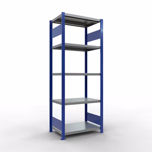 Figuur nr. 15 van het artikel basisrek, legbord, insteeksysteem MULTIplus250, 2000 x 750 x 500 mm, 5 legborden, lengtestangen, RAL 5010 gentiaanblauw/verzinkt/verzinkt uit de insteeksysteem productgroep van Schulte Lagertechnik.