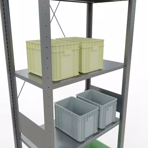 Productafbeelding nr. 8 van het artikel basisrek, legbord-insteeksysteem MULTIplus150, 3000 x 750 x 400 mm, 7 legborden, verzinkt uit het insteeksysteem-assortiment van Schulte Lagertechnik
