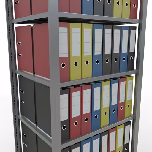 , kantoorrekkensysteem MULTIplus150, 2300 x 750 x 600 mm, 7 planken, verzinkt, zonder middenaanslag van Schulte Lagertechnik uit het assortiment kantoorrekken