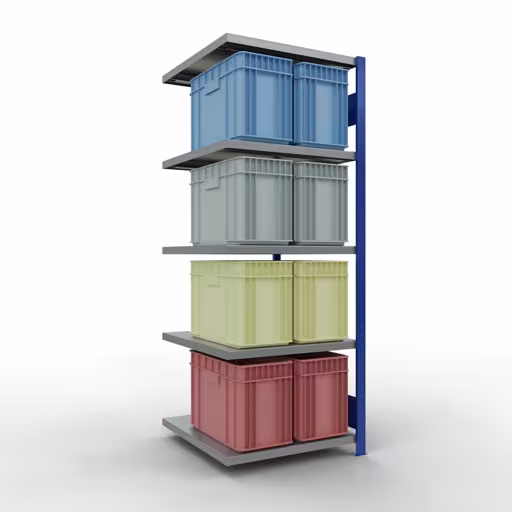 Afbeelding nr. 14 van het artikel aanbouwrekken, legbordstellingen, insteeksysteem MULTIplus250, 2000 x 750 x 800 mm, 5 legborden, lengtestangen, RAL 5010 gentiaanblauw/verzinkt/verzinkt uit de productgroep insteeksysteem van Schulte Lagertechnik.
