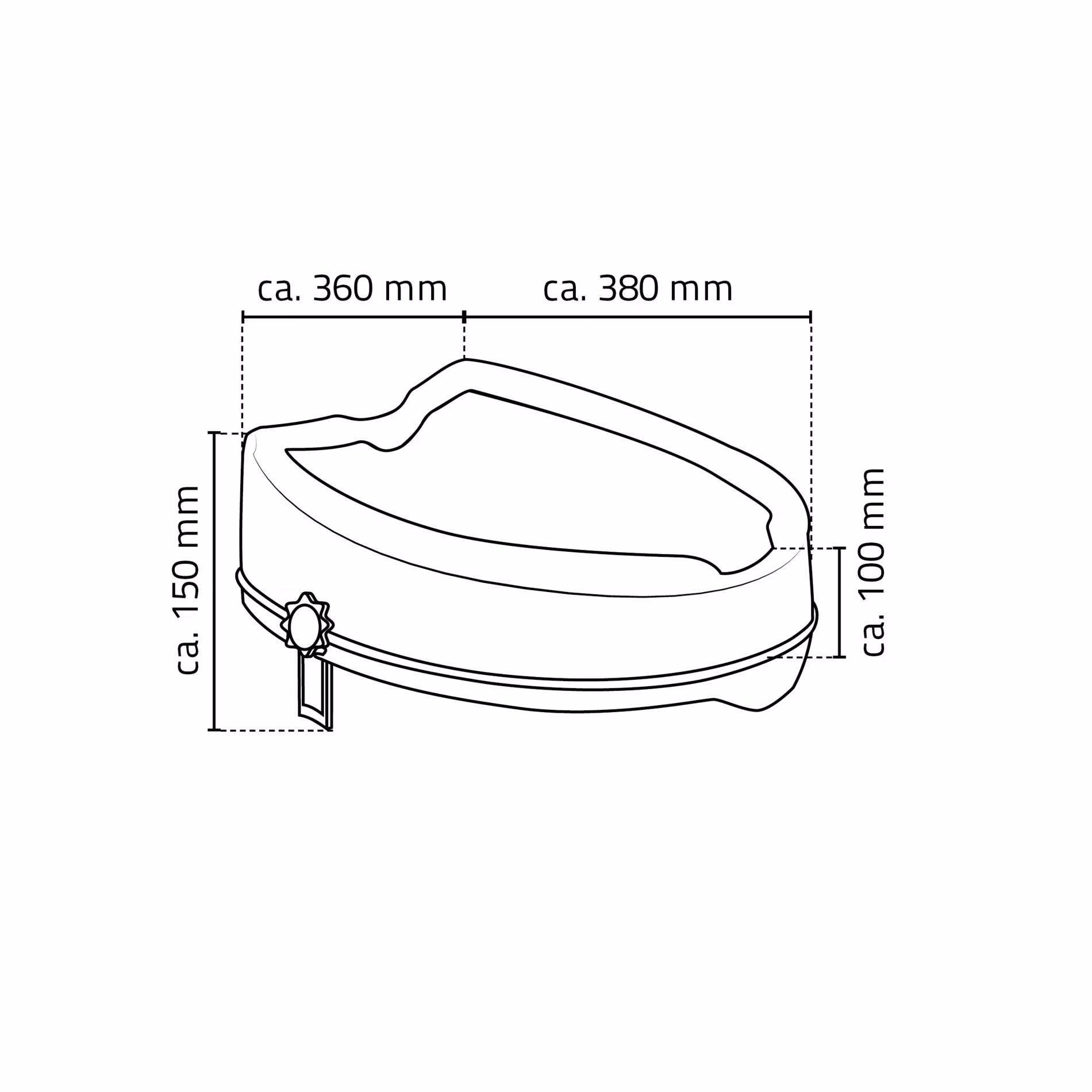 Extra afbeelding bij het artikel Verhoogde toiletbril Sam ca. 10 cm, wit, zonder deksel, PP Extra afbeelding bij het artikel Sam toiletbrilverhoger ca. 10 cm, wit, zonder deksel, PP gemaakt van toiletbrillen
